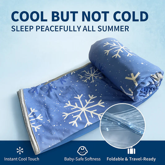 Ice Silk Cooling Blanket For Bed Silky Air Condition Comfort Lightweight Cooled Summer Quilt With Double Side Cooling Fabric