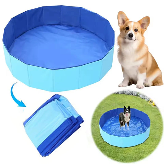 49x10cm Foldable Cat Pool Toy Play Water Bath Tub For Dogs And Cat Summer Cool Pet Cleaning Basin Portable Folding Foot Bath Tub