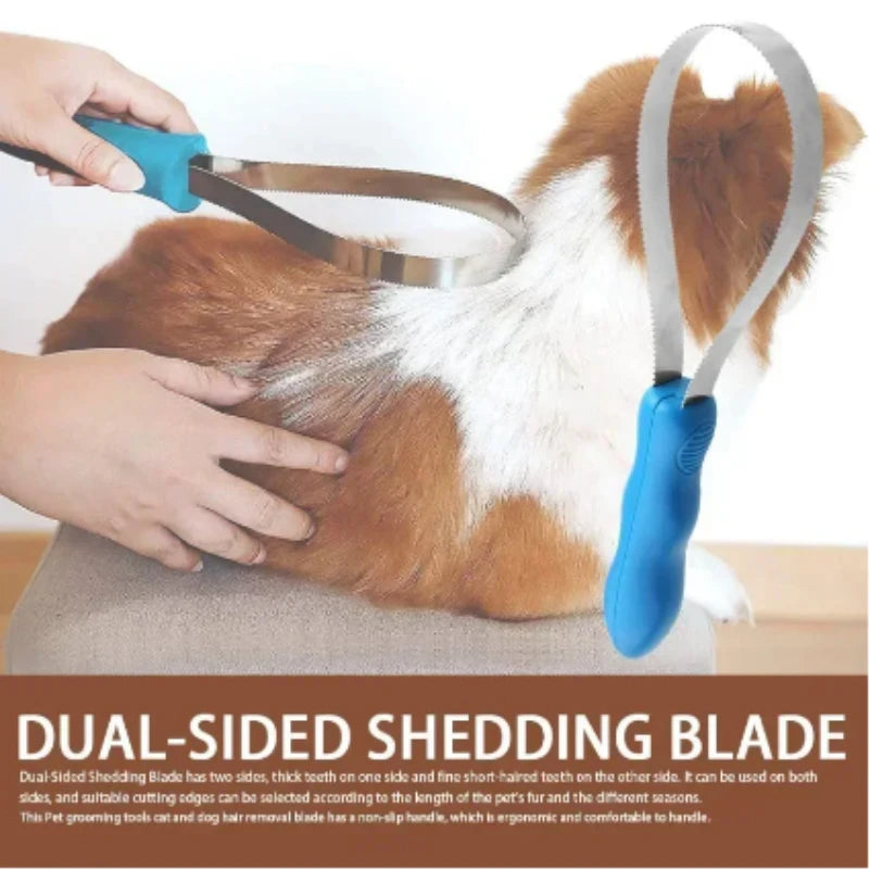 Pet Dog Sweat Scraper & Shedding Blade Brush