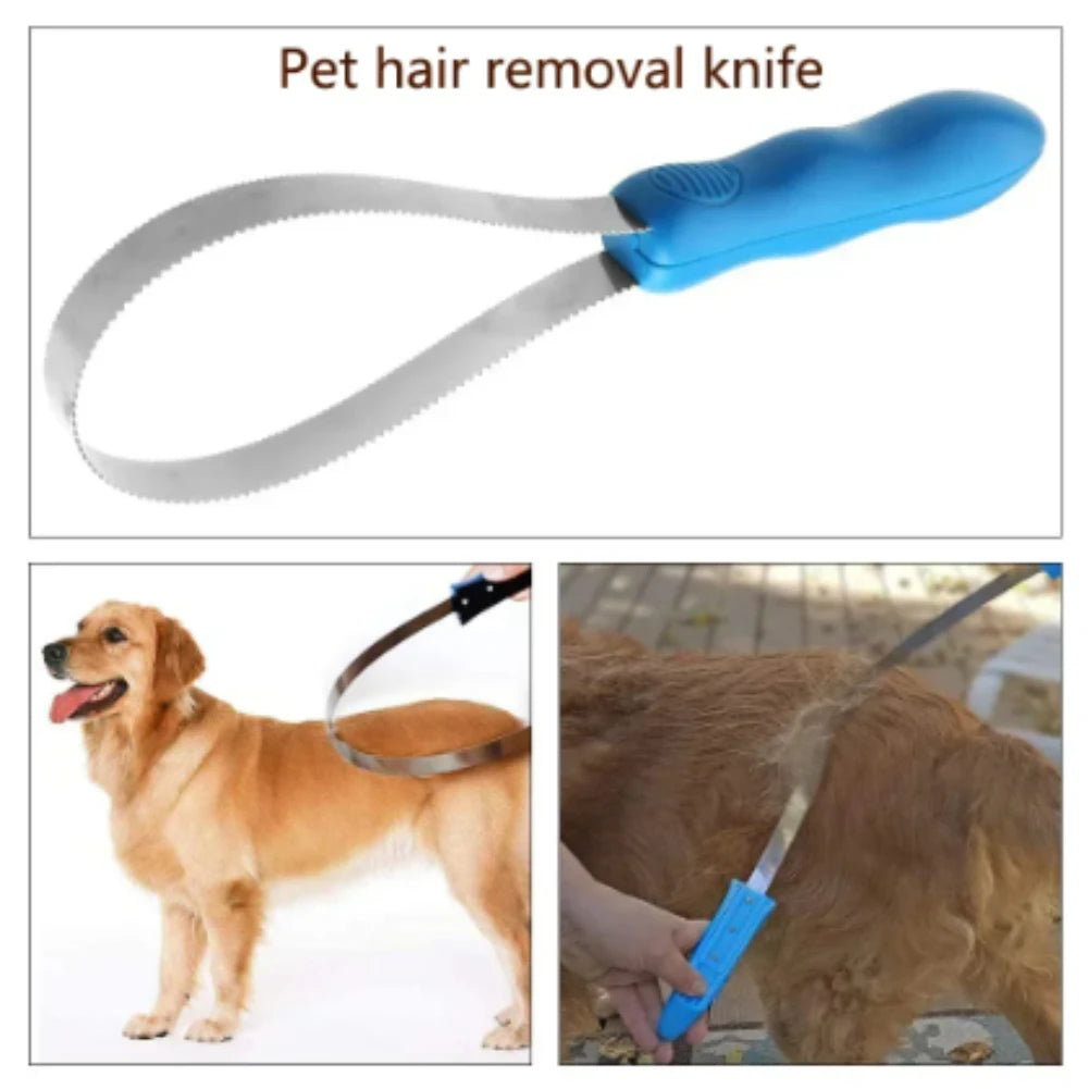 Pet Dog Sweat Scraper & Shedding Blade Brush