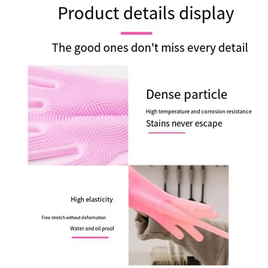 ABLQ 10PCS Washing Cleaning Gloves Convex Point Silicone Multi Purpose Gloves For Pet Cleaning Kitchen Washing Tools