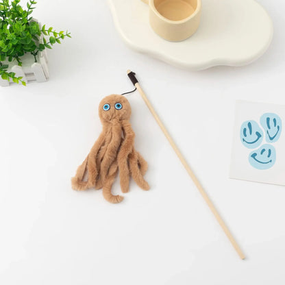 Octopus Plush Cat Teaser Stick – Interactive Toy