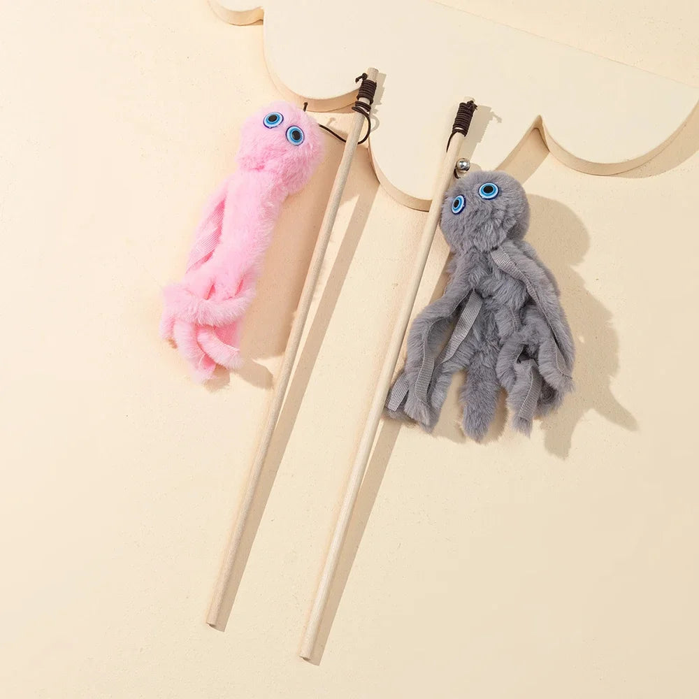 Octopus Plush Cat Teaser Stick – Interactive Toy