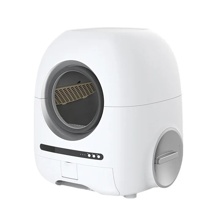 Smart Automatic Cat  Box Quick Self-Cleaning Round Toilet with Remote Control Easy Clean PP Material for Big Cats