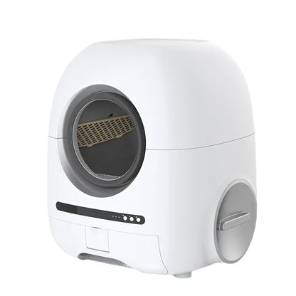 Smart Automatic Cat  Box Quick Self-Cleaning Round Toilet with Remote Control Easy Clean PP Material for Big Cats