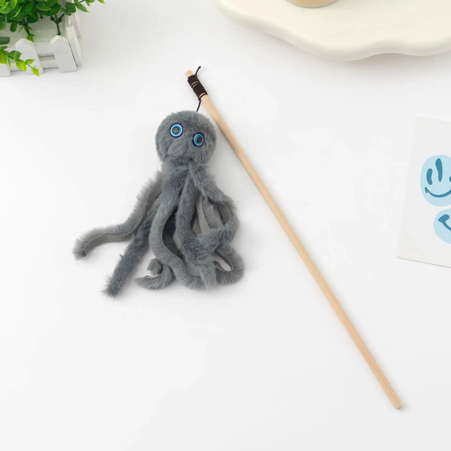 Octopus Plush Cat Teaser Stick – Interactive Toy