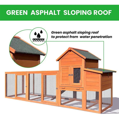 122" Large Chicken Coop Wooden Backyard Hen House - Indoor Outdoor Poultry Pet Hutch Garden Backyard Cage 2 Story Poultry Cage w