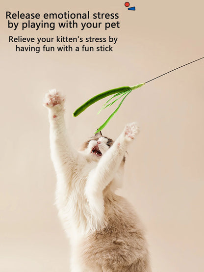 Kimpets Cat Teasing Stick with Feather Tail