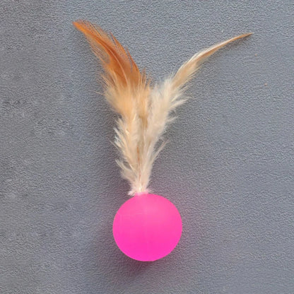 2PCS Feather Cat Toy Balls – Random Colors