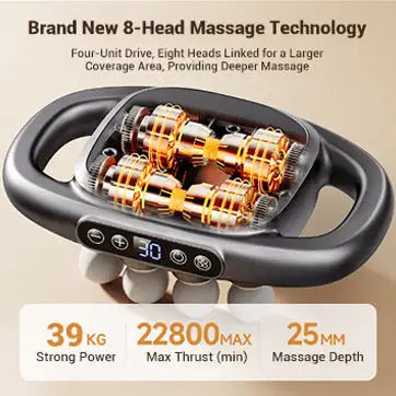 16-Drive 8-Head Massage Gun Set Fascia Gun High Frequency Vibration Muscle Relaxation Efficient Shaping Massage Relieve Fatigue