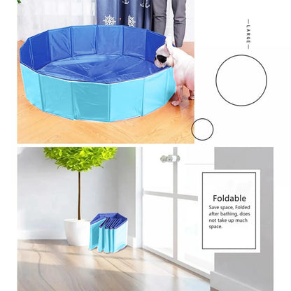 49x10cm Foldable Cat Pool Toy Play Water Bath Tub For Dogs And Cat Summer Cool Pet Cleaning Basin Portable Folding Foot Bath Tub