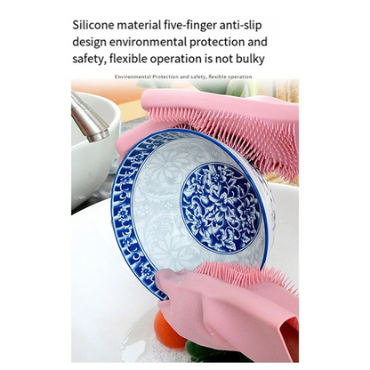ABLQ 10PCS Washing Cleaning Gloves Convex Point Silicone Multi Purpose Gloves For Pet Cleaning Kitchen Washing Tools