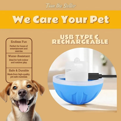 USB Cat Dog Chew Bounce Pet Smart Interactive Moving Ball Toy Ball Rolling Ball Pet Toy For Dogs Accessories Plush Toys Supplies