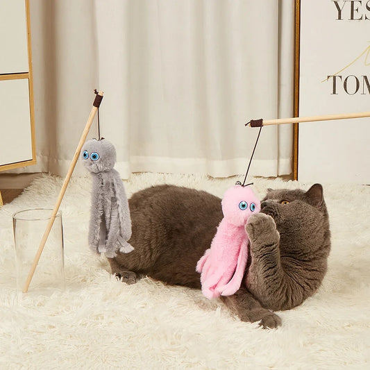Octopus Plush Cat Teaser Stick – Interactive Toy
