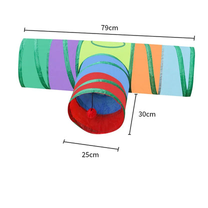 Indoor Interactive Rainbow Pop-Up Tunnel – For Cats, Rabbits & Puppies