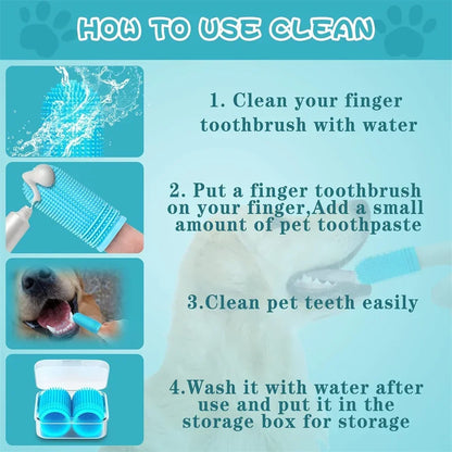 Dog Finger Toothbrush with Storage Case – Silicone Dental Care