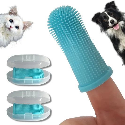 Dog Finger Toothbrush with Storage Case – Silicone Dental Care