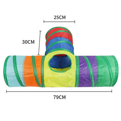 Indoor Interactive Rainbow Pop-Up Tunnel – For Cats, Rabbits & Puppies