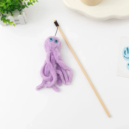 Octopus Plush Cat Teaser Stick – Interactive Toy