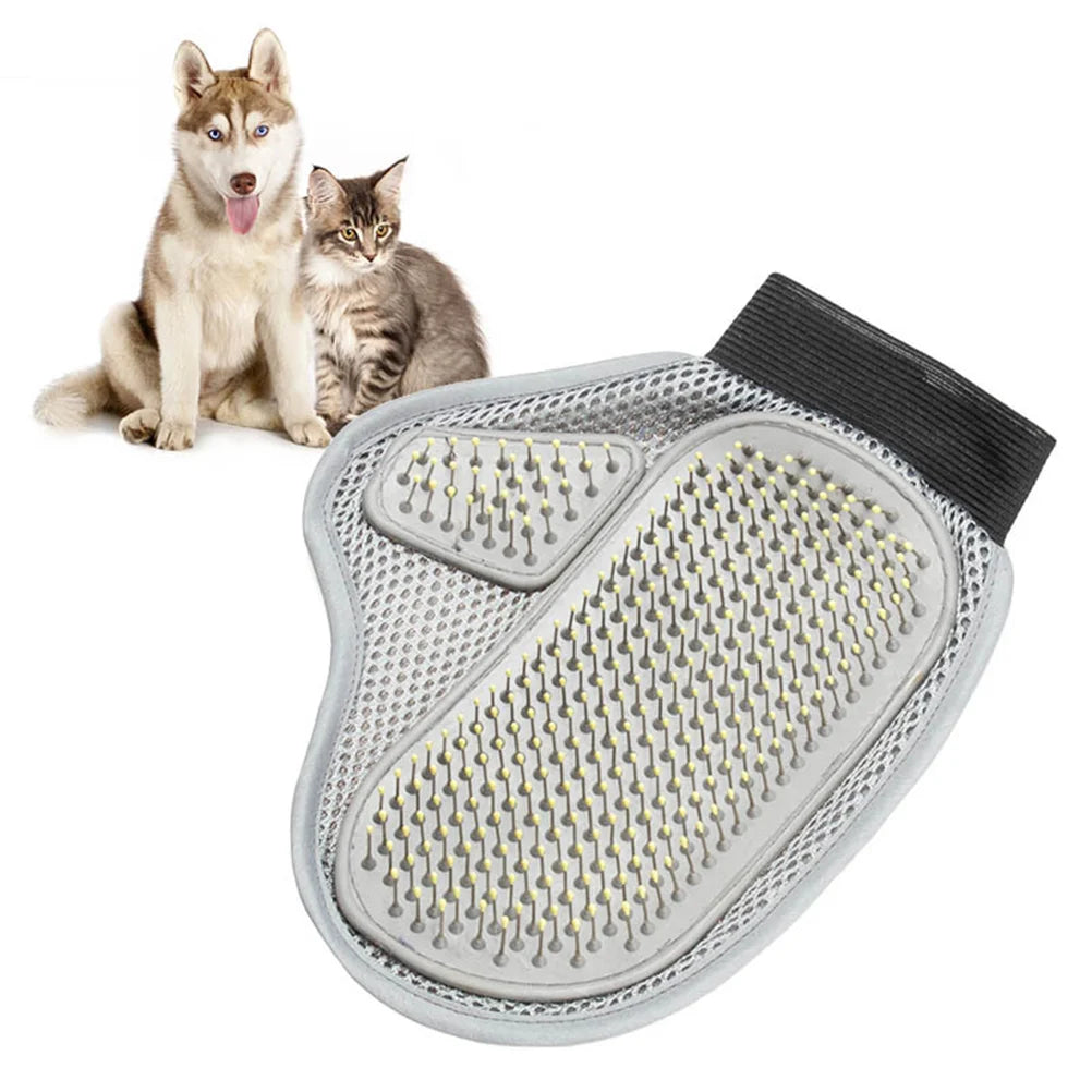 Dual-Sided Rubber Pet Bathing & Grooming Glove