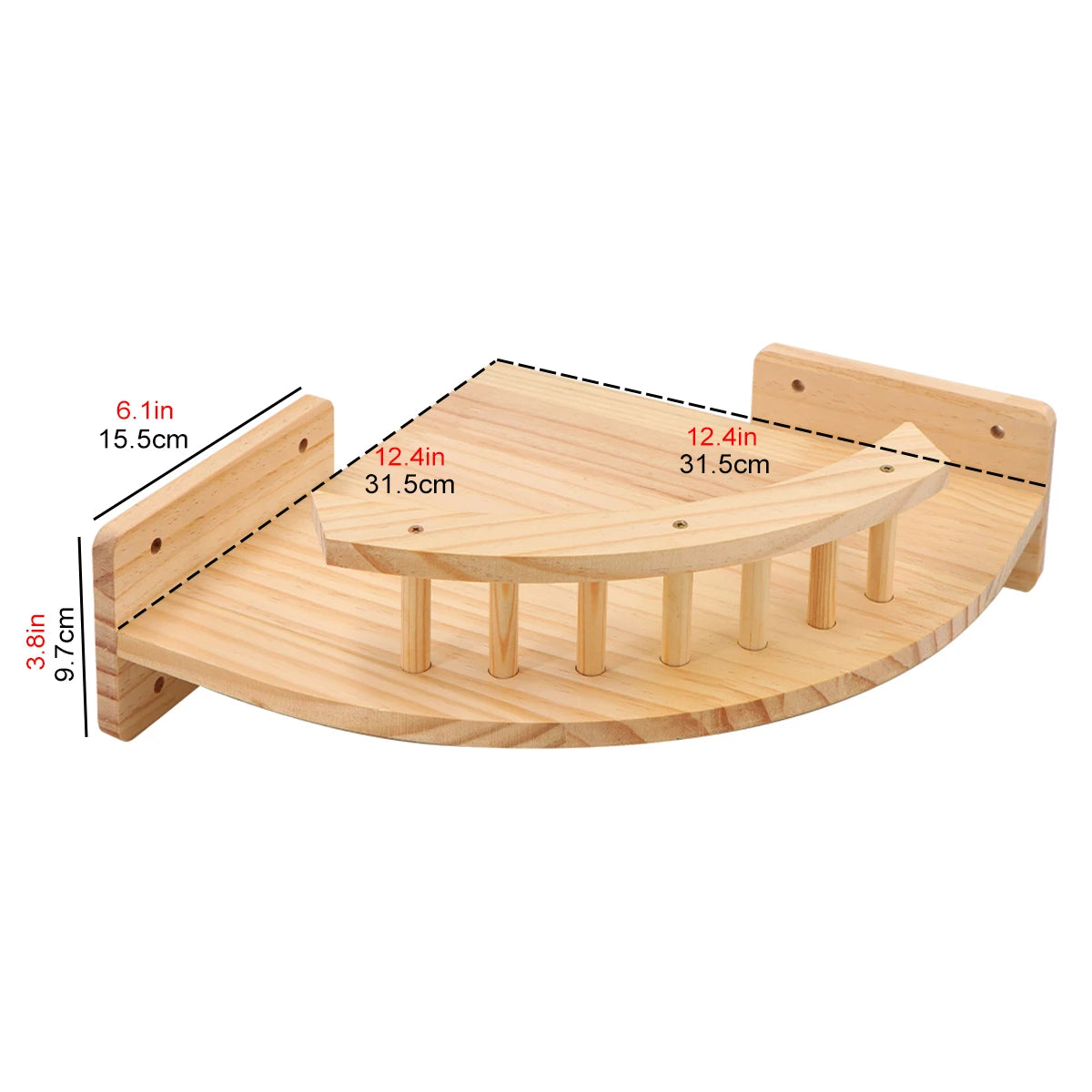 Wooden Cats Tree Wall-Mounted Cat Climbing Shelves Scratching Post Cat Hammock House Steps and Jumping Platform Pet Furniture