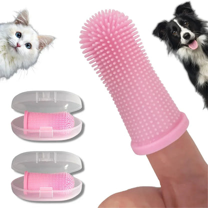 Dog Finger Toothbrush with Storage Case – Silicone Dental Care