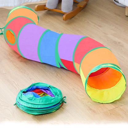 Indoor Interactive Rainbow Pop-Up Tunnel – For Cats, Rabbits & Puppies