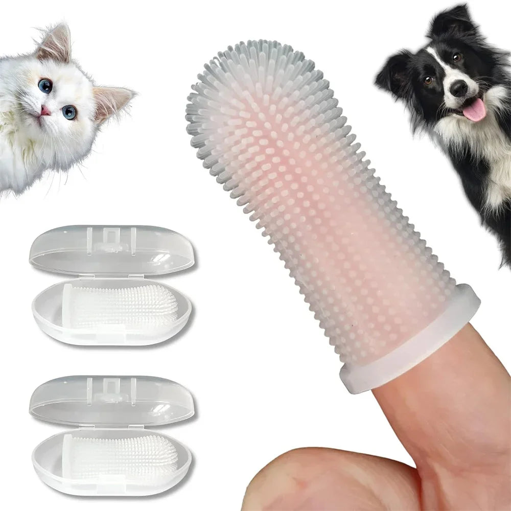 Dog Finger Toothbrush with Storage Case – Silicone Dental Care