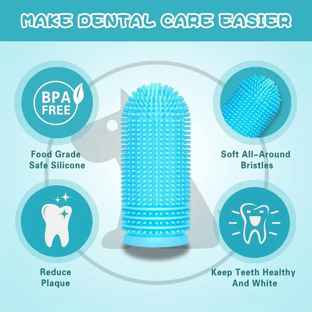 Dog Finger Toothbrush with Storage Case – Silicone Dental Care