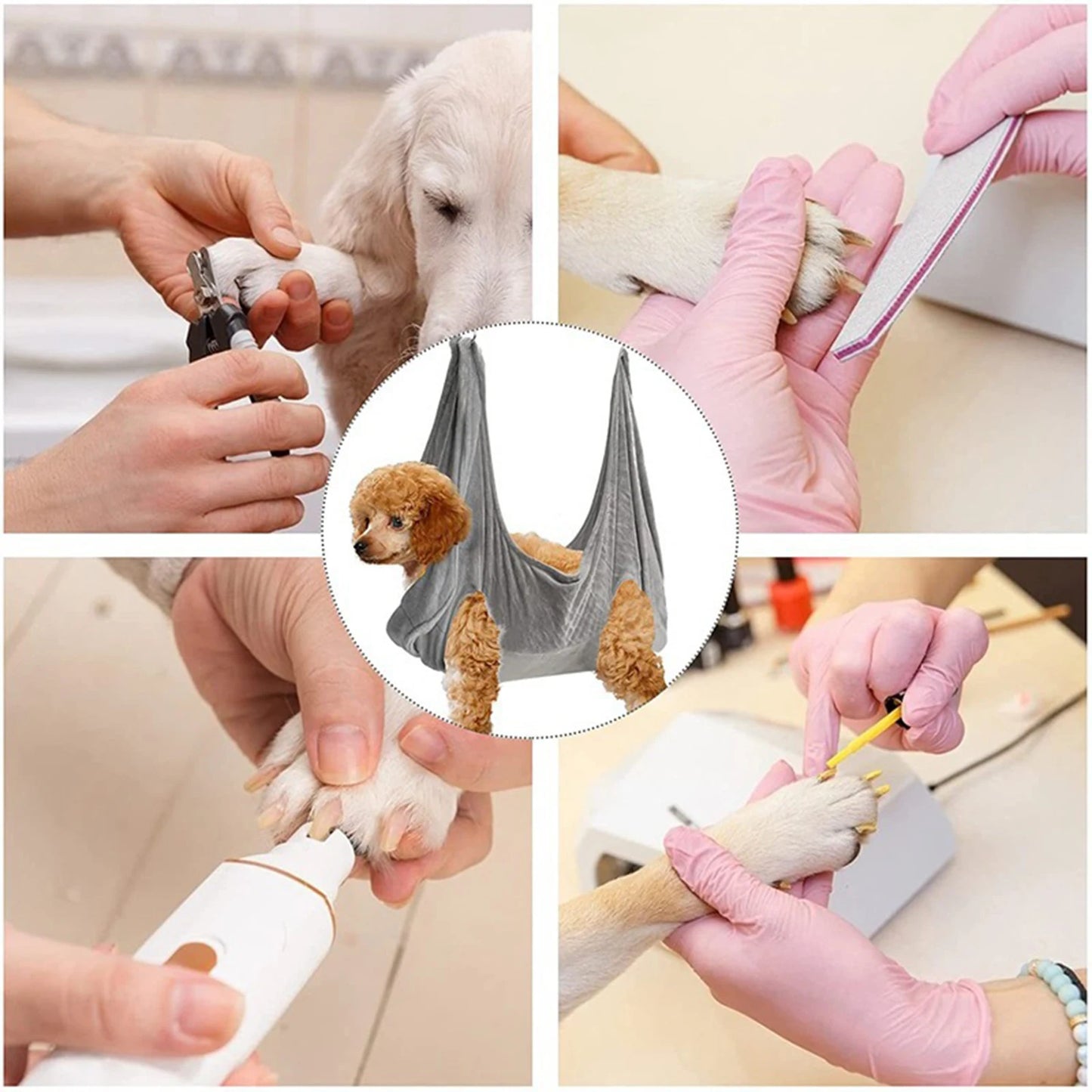 Pet Grooming Hammock & Bath Bag – Nail Clipper Restraint for Dogs & Cats