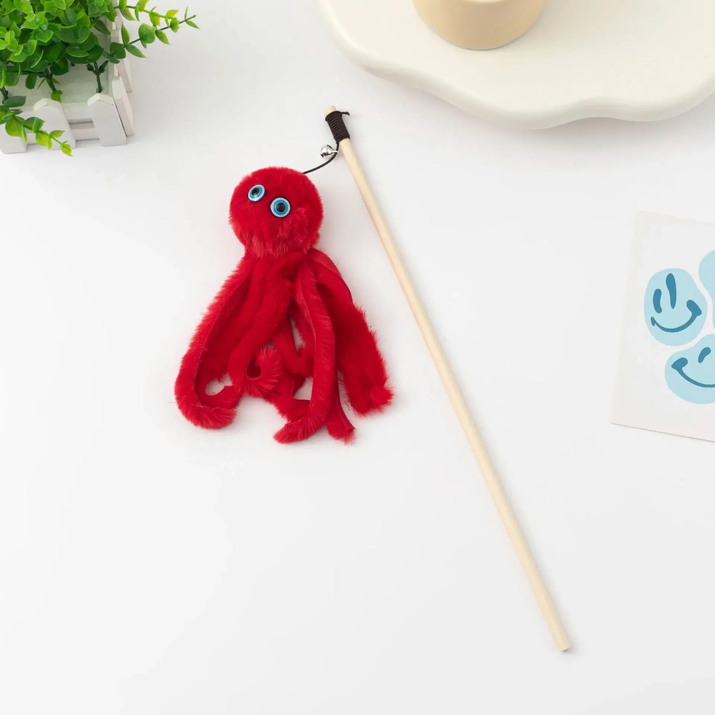 Octopus Plush Cat Teaser Stick – Interactive Toy
