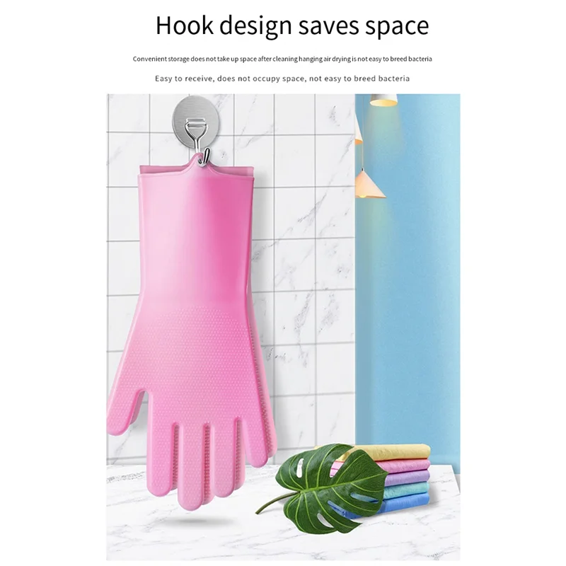 ABLQ 10PCS Washing Cleaning Gloves Convex Point Silicone Multi Purpose Gloves For Pet Cleaning Kitchen Washing Tools